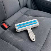 AI scene illustration of the roller on a fabric car seat